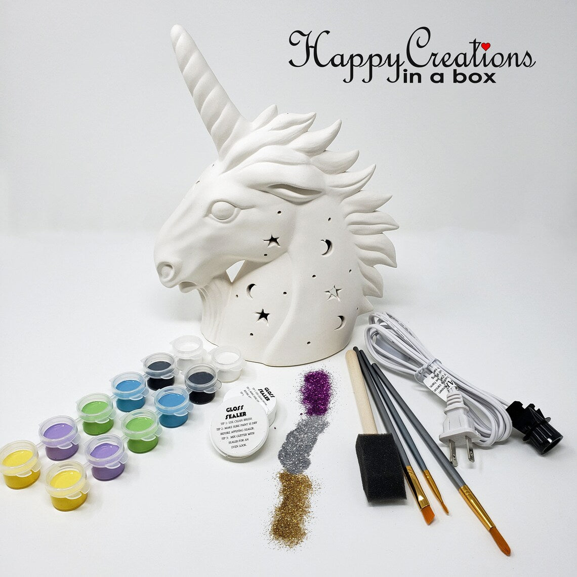 🦄✨ Paint Your Own Unicorn Lamp Kit 🎨🛋️