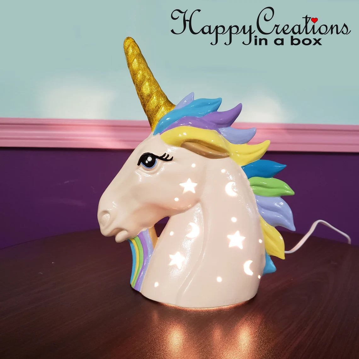 🦄✨ Paint Your Own Unicorn Lamp Kit 🎨🛋️