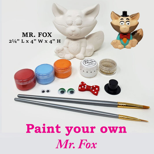 🦊🎨 Paint Your Own Mr. Fox Kit ✨🖌️