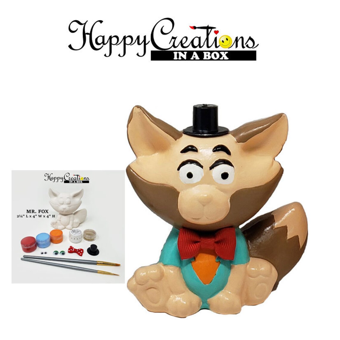🦊🎨 Paint Your Own Mr. Fox Kit ✨🖌️