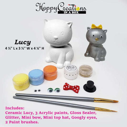 🐱🎨 Paint Your Own Lucy the Cat Kit ✨🎀