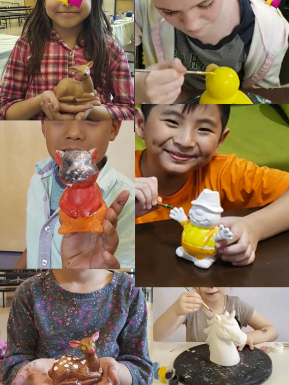 Finished painted ceramic creations
